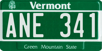 VT license plate ANE341