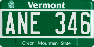 VT license plate ANE346