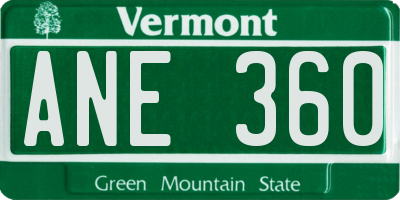 VT license plate ANE360