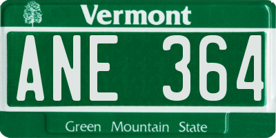 VT license plate ANE364