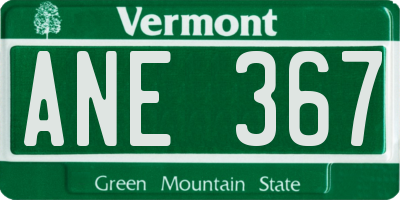 VT license plate ANE367