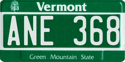VT license plate ANE368