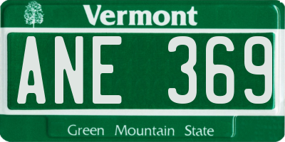 VT license plate ANE369