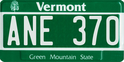 VT license plate ANE370