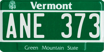 VT license plate ANE373