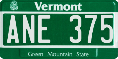 VT license plate ANE375