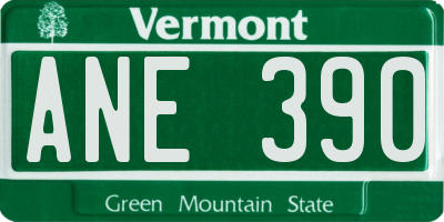VT license plate ANE390