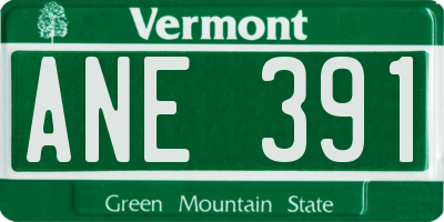VT license plate ANE391