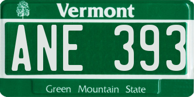 VT license plate ANE393