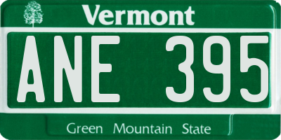 VT license plate ANE395