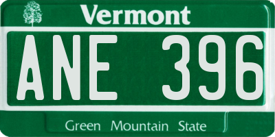 VT license plate ANE396
