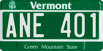 VT license plate ANE401
