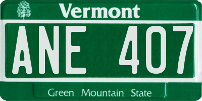 VT license plate ANE407
