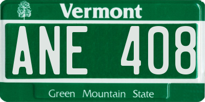VT license plate ANE408