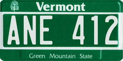 VT license plate ANE412