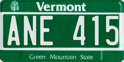 VT license plate ANE415