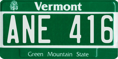 VT license plate ANE416