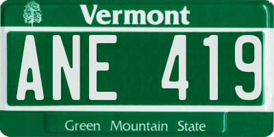 VT license plate ANE419