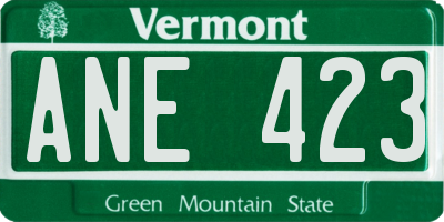 VT license plate ANE423