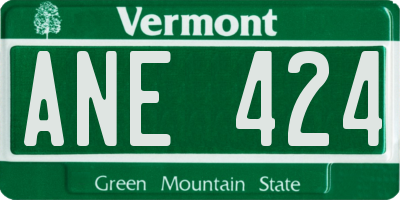 VT license plate ANE424