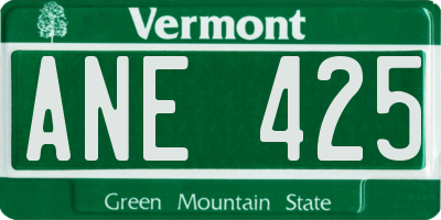 VT license plate ANE425