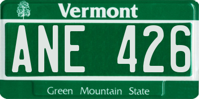 VT license plate ANE426