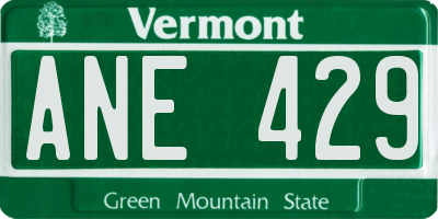 VT license plate ANE429