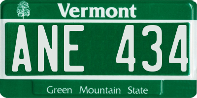 VT license plate ANE434