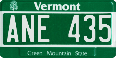 VT license plate ANE435