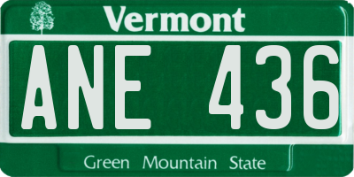 VT license plate ANE436