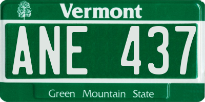 VT license plate ANE437