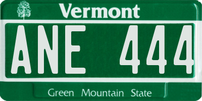 VT license plate ANE444