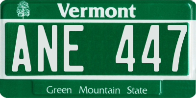 VT license plate ANE447