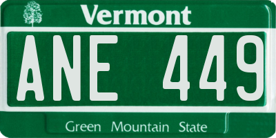 VT license plate ANE449