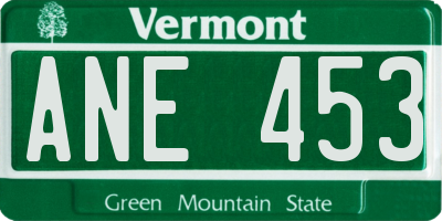 VT license plate ANE453