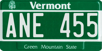 VT license plate ANE455
