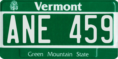 VT license plate ANE459