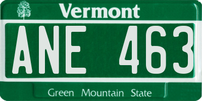 VT license plate ANE463
