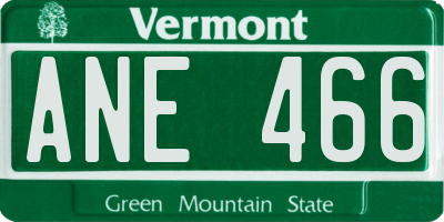 VT license plate ANE466
