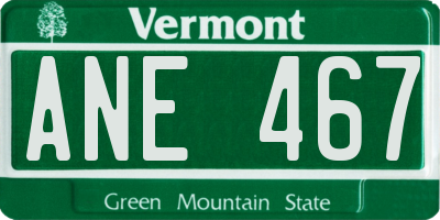 VT license plate ANE467