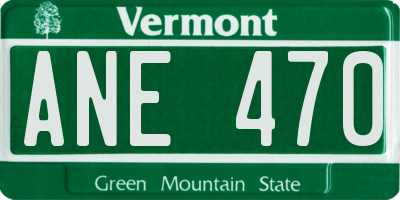 VT license plate ANE470