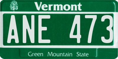 VT license plate ANE473