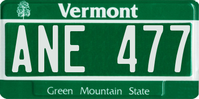 VT license plate ANE477