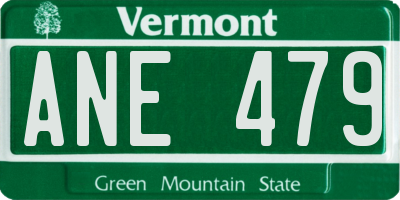 VT license plate ANE479