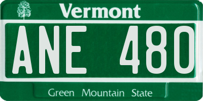 VT license plate ANE480