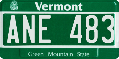 VT license plate ANE483