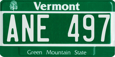 VT license plate ANE497