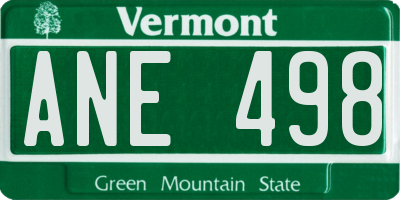 VT license plate ANE498