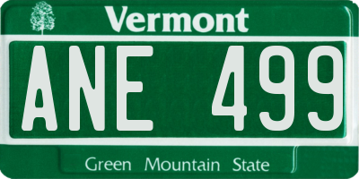 VT license plate ANE499
