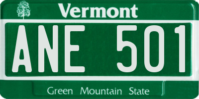 VT license plate ANE501